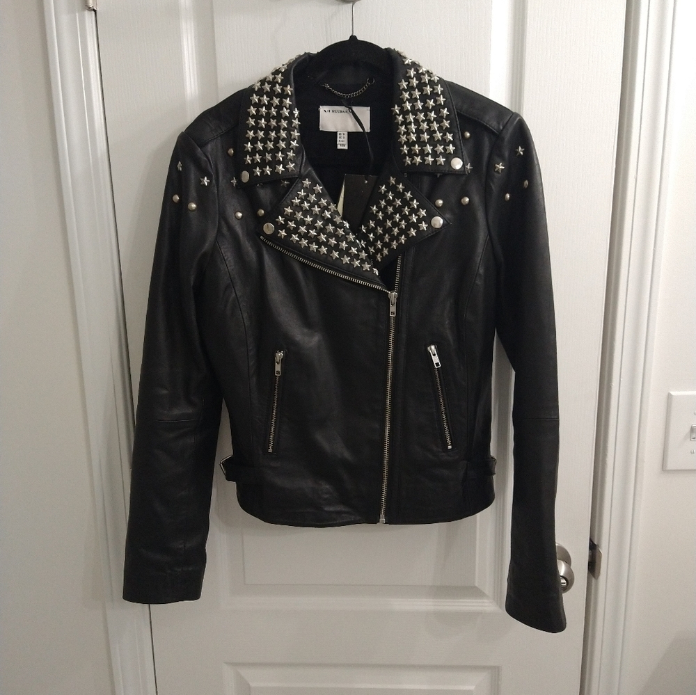 Muubaa lamb leather moto jacket